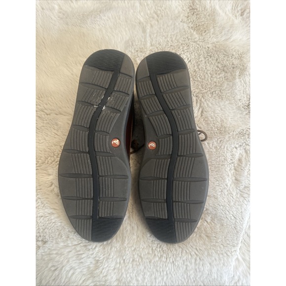 Clarks Mens Un Abode Ease Oxfords Shoes Solid Brown Leather Lace Up 10 - Picture 10 of 11